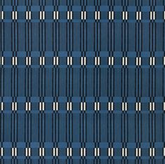 a blue rug with white stripes on it