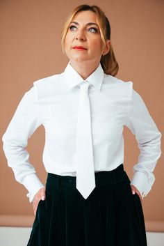 White Tie Neck Blouse For Formal Occasions, Elegant Fitted Button-up Shirt, Elegant Slim Fit Blouse For Office, Fitted Professional Blouse, Fitted Button-up Professional Blouse, Fitted Button-up Blouse For Professionals, Fitted Professional Tops For Office Wear, Fitted Button-up Blouse For Business, Professional Fitted Tops For Office Wear