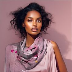 Pure luxurious silk scarves are stylish, elegant, and versatile. Original, limited edition custom designs, smooth texture, and fluid drapes are a perfect way to elevate any outfit to make your look polished and complete. Our beautiful silk scarves are suitable for any occasion and season, worn in many ways: around your neck, as a top, at the waist, as a hair tie, or headcover. Art to wear anywhere. Wear art anywhere you go.Fabric-100% pure super luxurious high-end silk habotai.-Silk absorbency wicks away moisture from the skin, cool and comfortable in the summer. -Conductivity keeps in warmth while keeping out cold in winter.-Custom original artwork and design. -Vibrant prints. -Print is visible on backside 80-90% Silk Shawl Scarves For Evening, Chic Silk Shawl Scarf, Silk Shawl Scarf For Party, Pink Luxury Silk Scarf, Luxury Pink Silk Scarf For Formal Occasions, Chic Silk Scarves For Gifts, Chic Silk Scarves Perfect For Gifts, Silk Shawl For Evening, Luxury Silk Shawl Scarves