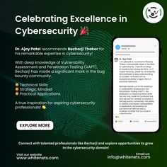 a cell phone with the text celebrating excellence in cybersecuity