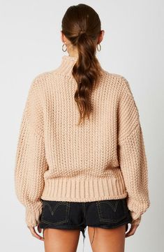 Trendy Funnel Neck Soft Knit Sweater, Cozy Funnel Neck Cropped Sweater, Fall Textured Knit Funnel Neck Top, Chic Textured Knit Funnel Neck Sweater, Winter Funnel Neck Pink Sweater, Blush Sweater, Funnel Neck Sweater, Ivory Sweater, Pink Boho