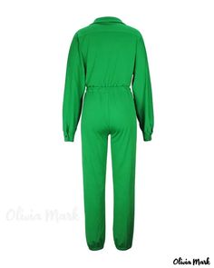 Olivia Mark - Long Sleeve Button Up Jumpsuit Button Up Jumpsuit, Color Fashion, Pencil Pants, Olivia Mark, Colorful Fashion, Two Piece Pant Set, Button Up, Jumpsuit, Solid Color