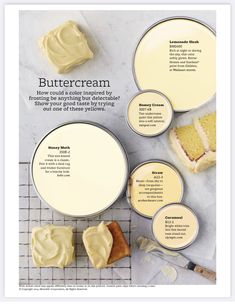 the recipe for buttercream is shown in this magazine