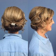 Mother Of The Bride Low Roll Updo Low Rolled Updo, Mother Of The Bride Hairdos, Chignon Simple, Mother Of The Bride Hairstyles, Mother Of The Groom Hairstyles, Bride Updo, Thick Hair Styles Medium, Mother Of The Bride Hair, Mom Hairstyles