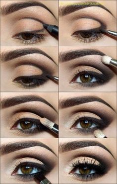 16 Paso a paso para maquillarte como una profesional Makeup For White Dress, Step Infographic, Smokey Eyes Tutorial, Hand Makeup, Smokey Eye Tutorial, Smokey Eye Makeup Tutorial, Asian Garden, Eye Makeup Steps, Makeup Step By Step