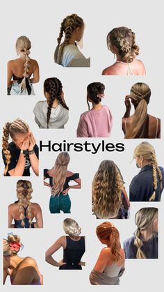 many different types of braids are shown in this collage with the words hairstyles