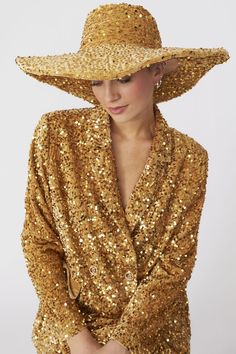 Sequin oversized hats just got upgraded. Add a touch of sparkle and playfulness to your look with our silk-lined sequin oversized hat.  Sequin Silk Lining Oversized Hats, Sequin Accessories, Season Outfits, Oversized Hat, Flapper Hat, Leather Coat Jacket, Faux Leather Coat, Sequin Party, Oversized Dress