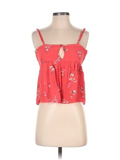 American Eagle Outfitters Sleeveless Blouse Size: X-Small Tops - used. No Fabric Content | American Eagle Outfitters Sleeveless Blouse: Pink Tops - Size X-Small Summer Sleeveless Tops With Floral Print, Sleeveless Summer Top With Floral Print, Casual Sleeveless Camisole For Spring, Summer Sleeveless Floral Print Top, Sleeveless Floral Print Camisole For Day Out, Floral Print Sleeveless Camisole For Day Out, Spring Sleeveless Crop Top, Sleeveless Spring Vacation Blouse, Sleeveless Cotton Crop Top For Vacation