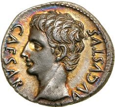 an ancient roman coin with a man's face