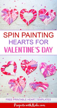 valentine's day craft with paper hearts and confetti