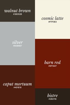 some type of font that is in different colors and sizes, including brown, red, white