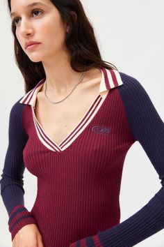 iets frans… Collared Ribbed Sweater Shopping Photography, Cropped Long Sleeve, Logo Icon, Twill Shirt, Ribbed Knit Sweater, Crop Sweatshirt, Ribbed Sweater, Striped Tee, Sleeve Sweater