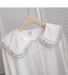 Style: commuting Size: one size Color: apricot, white, blue Shirt Sleeves, Long Sleeve Shirts, Collar, Lace, Long Sleeve, Blue, Color