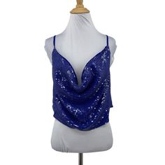 Let Me Be Sequin Party Top Women L Large Anthropologie Cowl Neck Sleeveless Cami Item Description Brand Name: Anthropologie Condition: New With Tag Size: L Location (Custom Label) = T 260 Material + Measurements (Please See Pictures) Please Note That Clothing Items May Fit Differently Due To Brand, Fit, Use Or Prior Customization. We Strongly Urge You To Check The Measurements Above To Guarantee Proper Fitting. This Is From A Smoke Free Home. Summer Party Halter Top Camisole, Chic Camisole Halter Top For Parties, Chic Party Halter Top Camisole, Chic Party Halter Camisole Top, Elegant Cami Halter Top For Party, V-neck Halter Top For Summer Parties, Halter Neck Crop Top For Party Season, Fitted Halter Neck Camisole For Party, Elegant Party Halter Top With Cami Shape