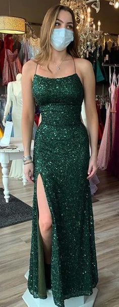 Dark Green Prom Dress Long, Lavender Prom Dress Long, Sequin Prom Dresses Mermaid, Green Sparkly Dress, Green Prom Dress Long, Dark Green Prom Dresses, Simple Spaghetti, Prom Dresses Mermaid, Lavender Prom Dresses