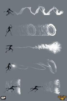 the silhouettes of people are running in different directions