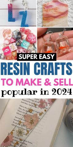 some crafting supplies are on display with the title super easy resin crafts to make and sell popular in 2014