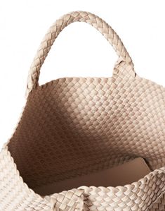 Embrace Naghedi's laid-back elegance with the best-selling St. Barths tote bag. It's expertly woven from neoprene and features a matching pouch that's perfect for toting your everyday essentials. On-the-go Straw Tote Bag With Braided Handles, Eco-friendly Woven Beach Bag With Double Handle, Eco-friendly Beige Woven Leather Beach Bag, Eco-friendly Handwoven Rattan Beach Bag, Eco-friendly Handwoven Rattan Bag, Valentines Frames, Skirt And Top Dress, St Barths, Work Accessories