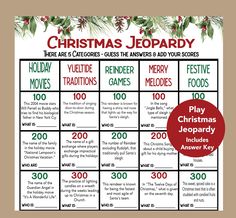 a christmas game board with the words merry holidays and games to play for children on it