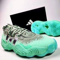 Adidas Trae Young 3 What are you waiting for??? Send me an OFFER! Brand New with Box Size US 14 Color: Pulse Mint / Silver Metallic / Silver Green Product code: IF5591 SIGNATURE SNEAKERS FROM TRAE YOUNG AND ADIDAS BASKETBALL. Get ready for what's next. This iteration of the signature shoes from Trae Young and adidas Basketball is all about the future of the game. Celebrating Trae's unique look, crowd-pleasing bravado and expressive, futuristic style of play, these sneakers are built for optimize Breathable Green Basketball Shoes For Sports, Green Fade-resistant Basketball Shoes For Running, Green Casual Sneakers For Gym, Dynamic Green Synthetic Basketball Shoes, Green Breathable Basketball Shoes For Training, Green Breathable Basketball Shoes, Fade-resistant Green Basketball Shoes For Sports, Green Breathable Functional Basketball Shoes, Functional Green Breathable Basketball Shoes