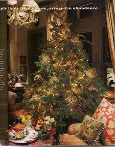 a decorated christmas tree in a living room