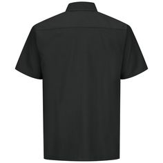 This shirt is tough enough to handle anything you throw at it while being comfortable enough to wear everyday. It’s made from out wrinkle-resistant, lightweight Poplin Ripstop fabric that keeps rips and wear at a minimum while being able wick sweat and release stains in the wash. This shirt’s versatile straight hem allows the shirt to look good loose or tucked in. Black Casual Top For Outdoor Work, Casual Black Top For Outdoor Work, Black Short Sleeve Camp Shirt For Outdoor, Black Moisture-wicking Shirt For Outdoor, Red Kap, Ripstop Fabric, Black Media, Men Short Sleeve, Black Shirt