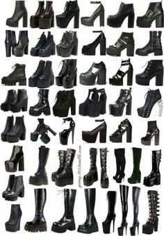 Goth Shoes, Gothic Shoes, Female Shoes, Fashion Vocabulary, Shoes And Boots, Fashion Design Drawings, Fashion Design Sketches