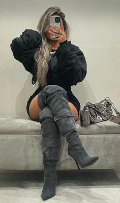 High Knee Boots, Fashion Fall Outfits, Outfits For Winter, Outfits For Fall, Effortlessly Chic Outfits, Ideas Outfit