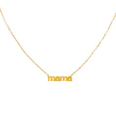 Details: mama necklace16" + 2" extender18k gold plated stainless steel non tarnish water resistant Mama Necklace, Gold Plate, Water Resistant, Plating, Stainless Steel, Water, Gold