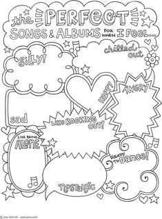 the perfect song and album coloring page