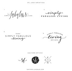 some type of handwriting that is in different font styles and colors, with the words simply fabulous living on them