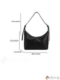 BirdinBag - Womens Single Shoulder Commuter Bag: Solid Color, Minimalist, and Versatile Design Trendy Office Hobo Pouch Bag, Trendy Office Hobo Bag, Versatile Rectangular Hobo Bag For Office, Versatile Baguette Bag Pouch For Daily Use, Rectangular Hobo Bag With Adjustable Strap For Office, Office Shoulder Bag With Large Capacity, Rectangular Office Hobo Bag With Adjustable Strap, Office Rectangular Hobo Bag With Adjustable Strap, Minimalist Rectangular Bucket Bag For Office