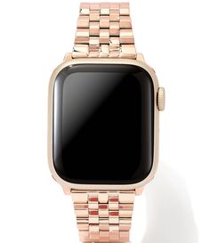 From Kendra Scott&#x2C; the Women's Alex 5 Link Rose Gold Stainless Steel Bracelet Apple Watch Band features:Rose gold-tone stainless steelButterfly clasp closure Compatible with Apple Watch® Series 1-8 and any Samsung Galaxy Watch® with 20mm strapsIncludes 2 sets of end links&#x2C; each compatible with the 2 different sizes of watch head sizes respectivelyStrap width 20mm tapers to 16mmStrap length approx. 6.97" - 5.55" Importe Accessories Watches Women, Bracelet Apple Watch Band, Apple Watch Bands Rose Gold, Apple Watch Bands Gold, Apple Watch Bands Women, Best Apple Watch, Bracelet Apple Watch, Apple Watch Series 1, Apple Watch Band