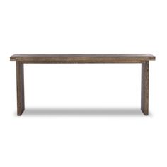 a wooden table on a white background with no one in it's place to sit