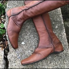 Hispanitas Size 11 Knee High Boots, Subtle Design Thru Out, All In One 2” Heel. Great Condition. Calf Measures 15” Stretch Inserts Around Calf. Moto Boots, High Boots, Knee High Boots, Knee High, All In One, Rust, Women Shoes, Wardrobe, Heels