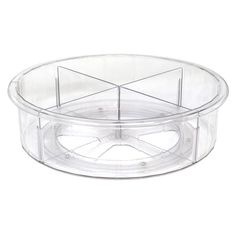 a clear plastic container with two holes on the side and one hole in the middle