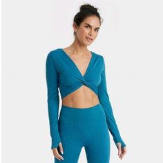 Nwt If You Are New To Poshmark, Save $10.00 By Using ... Jenh359 ... As A Poshmark Promo Referral!!! Multiple Sizes No Longer Available In Store Blue V-neck Athleisure Top, Blue V-neck Top For Yoga, Blue V-neck Yoga Top, Spring Blue Yoga Tops, Gray Sports Bra, Leopard Print Jacket, Pink Bodycon Dresses, Athletic Top, Women's Wear