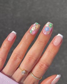 Patriotic Nail, Spring Acrylic Nails, Simple Gel Nails, Simple Acrylic Nails, Colorful Nails, July Nails, Cute Gel Nails