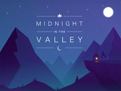 a night in the valley with mountains and houses