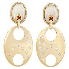 14KT:15.410g,D:0.98ct, Mop:5.95ct, Pearl Dangle Earrings, Pearl Earrings Dangle, Mother Pearl, Pave Diamonds, Mother Of Pearl, Jewelry Earrings Dangle, Dangle Earrings, Jewelry Earrings, For Sale