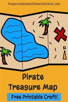 the pirate treasure map for kids to learn how to draw and paint with this free printable