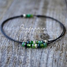 This lovely anklet is great for the beach. It is made using waterproof cord and 6mm czech beads  beads. It is adjustable. Minimalist Green Beaded Bracelets For Beach, Adjustable Green Anklets With Tiny Beads, Anklet Thread, Anklets Diy, Wax Cord Bracelet, Handmade Anklets, Beaded Ankle Bracelets, Vegan Jewelry, Bracelets Ideas