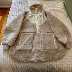 Free People Fall To Rise Fleece Quarter Zip In Beige Size Small. Only Worn Once! Sherpa Long Sleeve Loungewear Outerwear, Sherpa Long Sleeve Outerwear For Loungewear, Cozy Sherpa Fleece Jacket In Beige, Cozy Beige Sherpa Fleece Jacket, Beige Cozy Long Sleeve Fleece Jacket, Beige Cozy Fleece Jacket, Cozy Beige Long Sleeve Fleece Jacket, Cream Winter Top With Pockets, Winter Cream Tops With Pockets