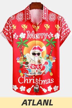 Great for vacation, Chrismas holiday party, themed parties, etc. Christmas Holiday Party, Christmas Print, Christmas Men, Stylish Shirt, Shirt Collection, Classic Pattern, Christmas Prints, Christmas Christmas, Stylish Shirts