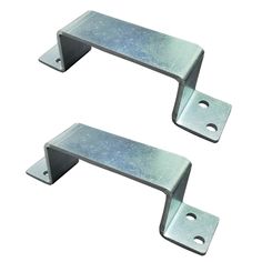 two metal brackets on a white background