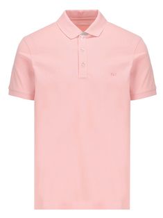 salmon pink cotton blend piqué weave embroidered logo at the chest polo collar front button placket short sleeves short side slits straight hem This item is in size XXL and the color is Classic Pink Polo Shirt, Classic Pink Collared Polo Shirt, Fitted Pink Polo Collar T-shirt, Pink Cotton Polo Shirt With Polo Collar, Fitted Pink Polo Shirt With Short Sleeves, Classic Pink T-shirt For Summer, Pink Cotton Polo Shirt, Classic Fitted Pink Polo Shirt, Pink Cotton Polo Collar T-shirt