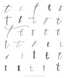 cursive writing practice for beginners with the letter t in cursive