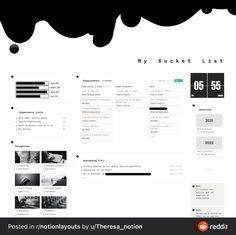 a black and white website design with lots of information