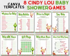 8 baby shower games for christmas with candy canes and santa's helper