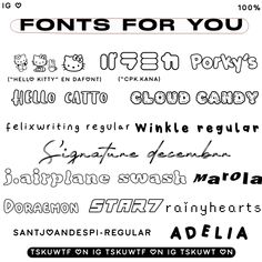 some type of font that is in different styles and colors, including the letters for each letter